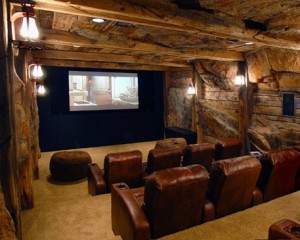 Garage converted in a cinema place