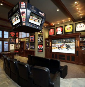 Garage with hockey theme