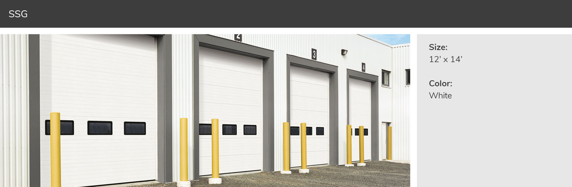 SSG, 12’ x 14’, White doors